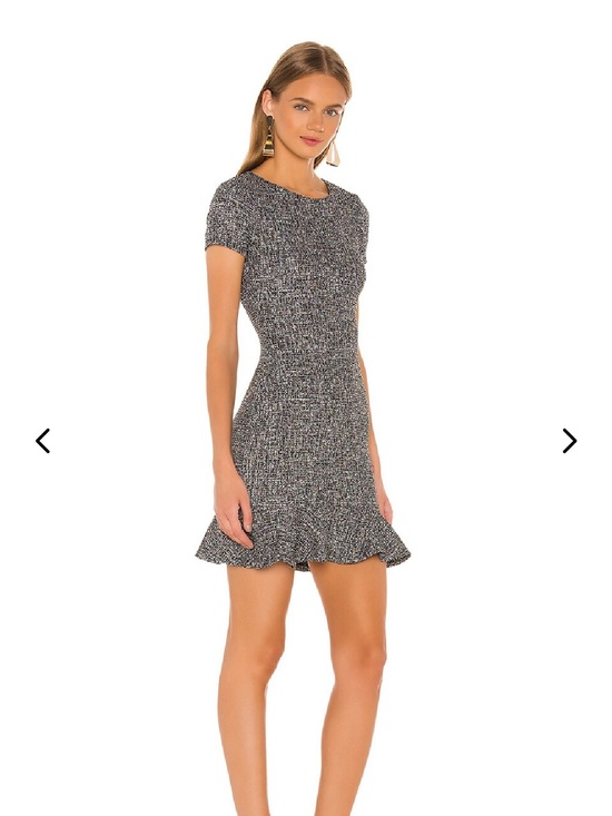 Lovers + Friends Dresses & Skirts - Lovers + Friends Shelly Black & White Tweed Short Sleeve Ruffle Hem Mini Dress